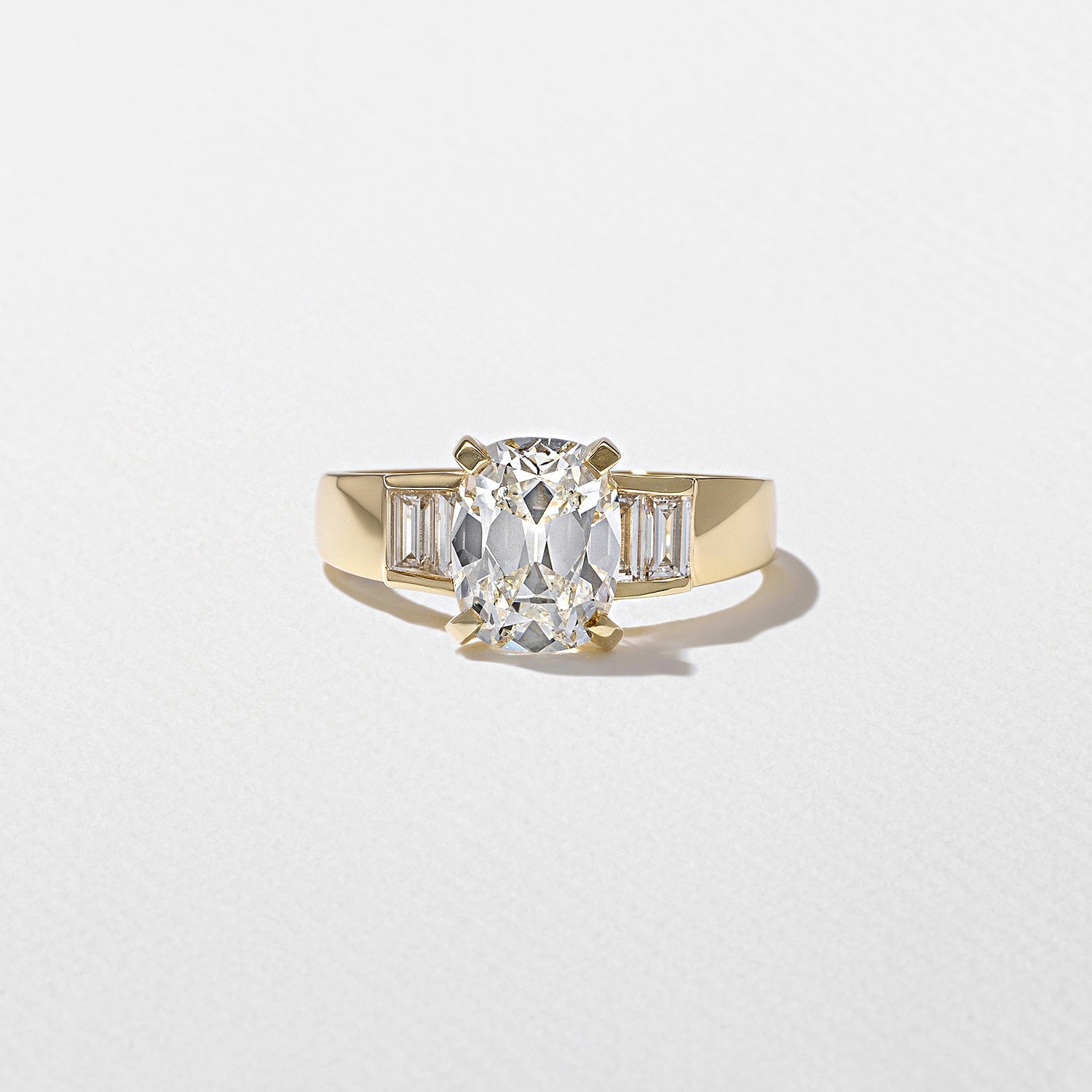 Emerald Pave Engagement Ring – 1 CT Lab Grown Diamond